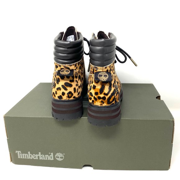 Timberland WOMEN Size TB 0A2GCR V24 LONDON SQUARE MID HIKER Brown Leather Boots - Picture 7 of 10